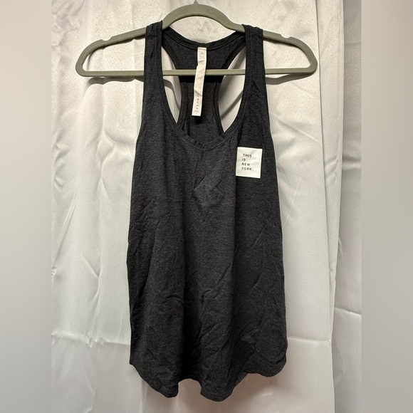 Lululemon Women’s Dark Gray This Is New York Razor Back Tank Top Size 4 - Picture 1 of 4
